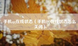 手机qq在线状态（手机QQ在线状态怎么关闭）