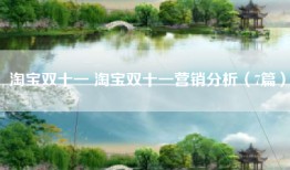 淘宝双十一 淘宝双十一营销分析（7篇）