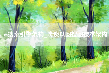es搜索引擎架构_浅谈以图搜图技术架构