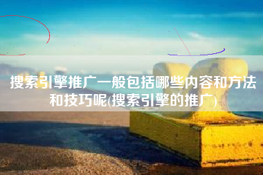 搜索引擎推广一般包括哪些内容和方法和技巧呢(搜索引擎的推广)