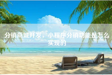 分销商城开发，小程序分销功能是怎么实现的