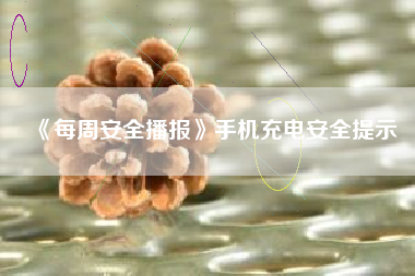 《每周安全播报》手机充电安全提示