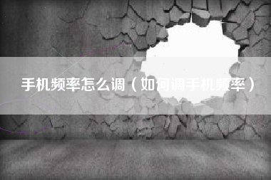 手机频率怎么调（如何调手机频率）